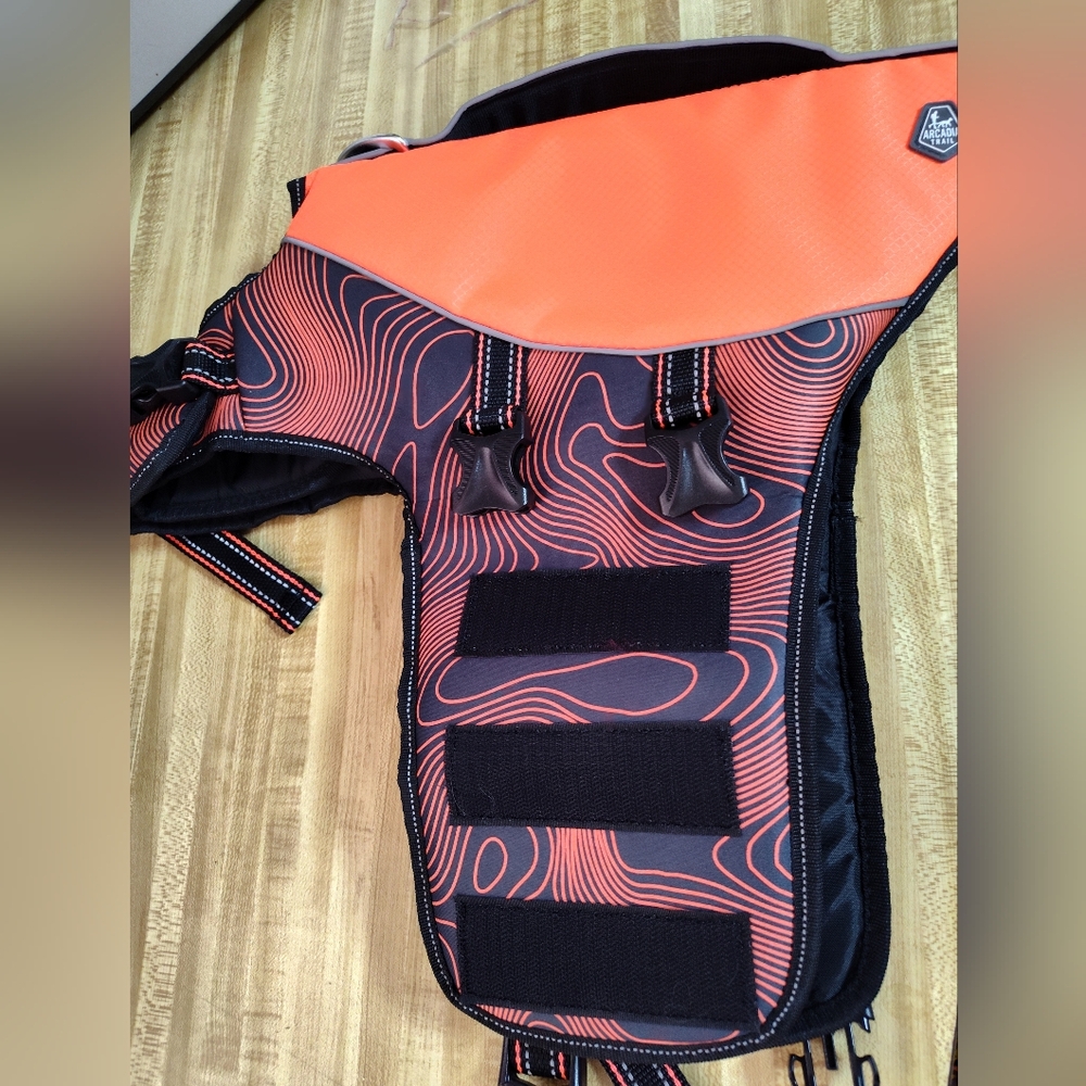 Neoprene Dog Floatation Vest Sz Medium Coral & Black New Without Tags